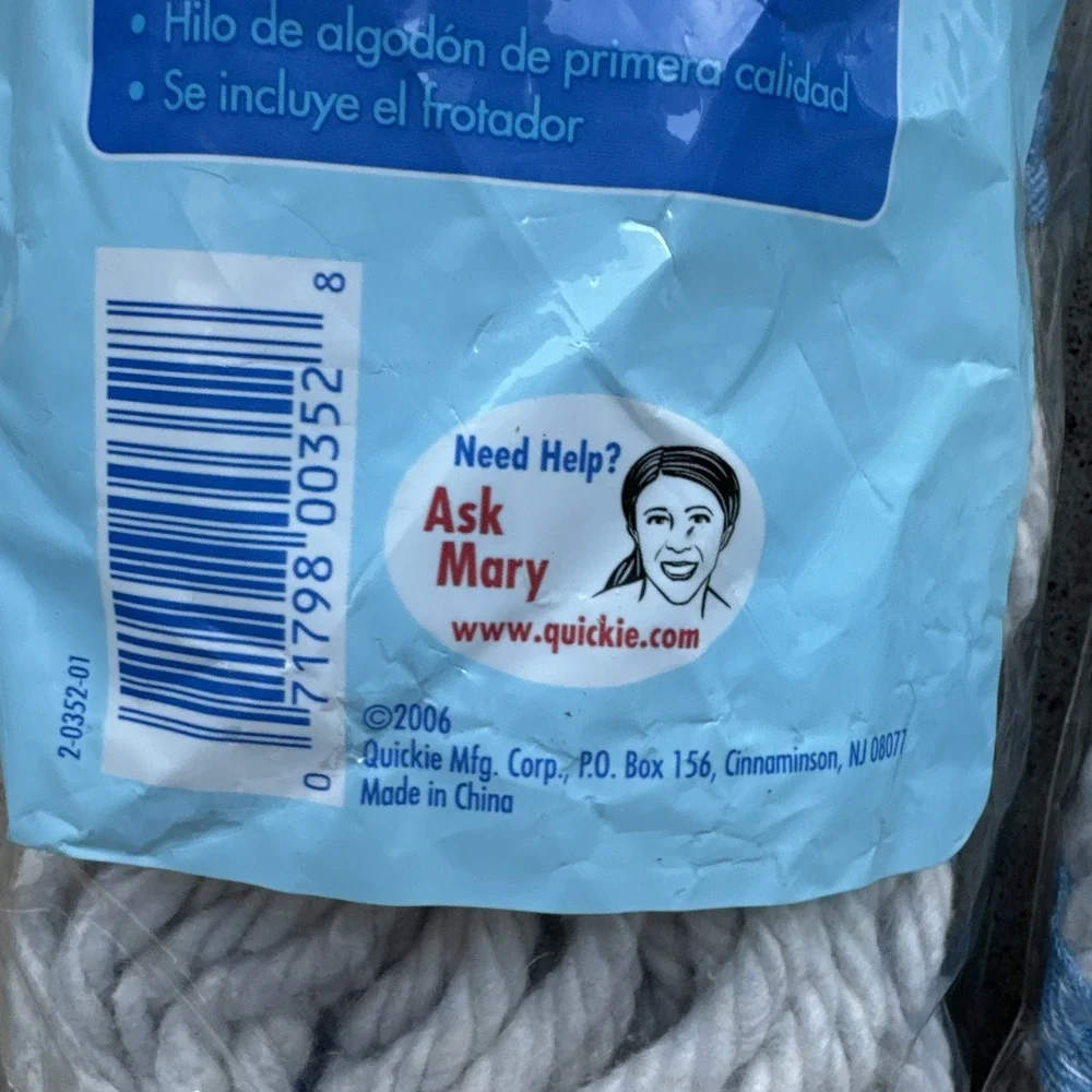 Quickie Home Pro Twist Mop Refill #035 Cotton Yarn Scrubber NOS 2006 Lot Of 2